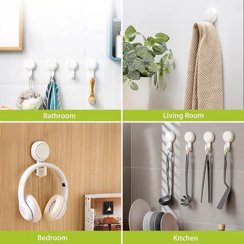 Miniatura 5 de Elegear Ganchos de ducha resistentes (paquete de 2) – Ganchos de succión al vacío impermeables y reutilizables para baño, cocina