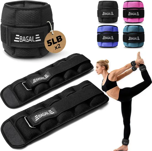 Miniatura 17 de BAGAIL Pesas de tobillo para mujeres y hombres, un par de pesas de 1/2/4/6/8/10 libras con diseño elegante y ajuste seguro para caminar, correr