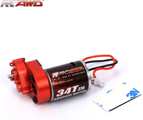 Miniatura 7 de RCAWD Cepillo de carbono mejorado 34T (vuelta) motor cepillado de tamaño 370 y carcasa de engranajes centrales de aleación, transmisión ensamblada