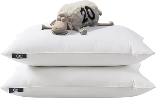 Miniatura 7 de Serta Juego de 2 almohadas refrescantes HeiQ de 240 hilos suaves e hipoalergénicas para dormir de espalda