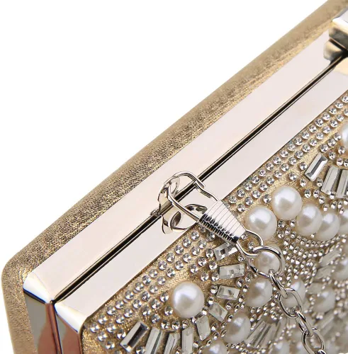 Miniatura 4 de veyiina nero Bolsos de noche de fiesta de moda, monederos de embrague de perlas para mujeres y niñas