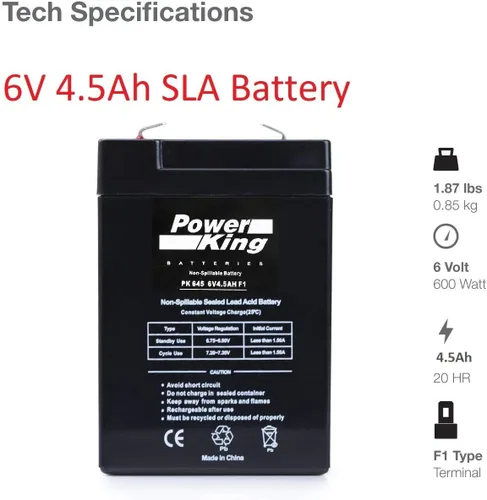 Miniatura 2 de Jiming JM-6M4.5AC 6V 5Ah Batería de plomo ácido sellada recargable Beiter DC Power (1)