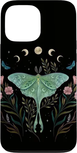 Miniatura 23 de Funda estética Witchy Luna Moth Flower Floral Moon Phases para iPhone 13