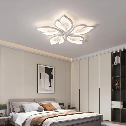 Miniatura 13 de JAYMP Lámpara de techo en forma de flor regulable moderna lámpara de techo con control remoto LED para dormitorio, sala de estar, comedor