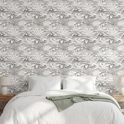 Miniatura 17 de Papel tapiz floral 3D para despegar y pegar, efecto visual 3D, 17.7"x78.7" pulgadas, autoadhesivo, extraíble, flor marrón amarillento, papel tapiz