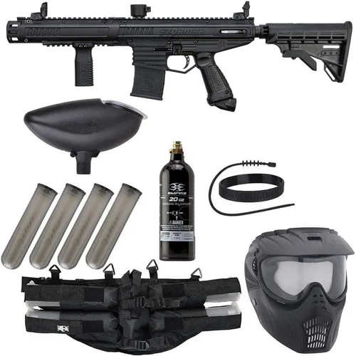 Miniatura 2 de Action Village Tippmann Stormer Elite Kit de pistola de paintball épica de doble alimentación Tierra oscuro