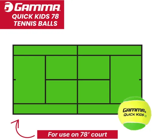 Miniatura 3 de GAMMA Quick Kids Training Tennis Balls for Kids & Beginners, Low-Compression Core Reduces Speed & Bounce, Great for Tennis Practice, USTA & ITF