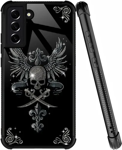 Miniatura 9 de ZHEGAILIAN Funda compatible con Samsung Galaxy S22 Ultra, funda de vidrio orgánico para niñas, mujeres y hombres, diseño de cuatro esquinas, Cabeza