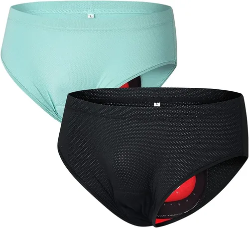 Miniatura 8 de ERYUE Ropa interior de bicicleta, ropa interior de bicicleta para hombre, calzoncillos acolchados para bicicleta, ropa interior de ciclismo, Negro