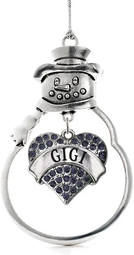 Miniatura 19 de Inspired Silver - Fuerza Aérea - Adorno de Navidad plateado - Adorno de árbol de Navidad con colgante de corazón azul con circonita cúbica
