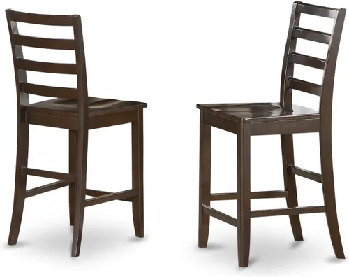 Miniatura 5 de East West Furniture FAIR5-CAP-W - Juego de comedor de 5 piezas de altura de mostrador, incluye una mesa de comedor cuadrada con pedestal y 4 sillas