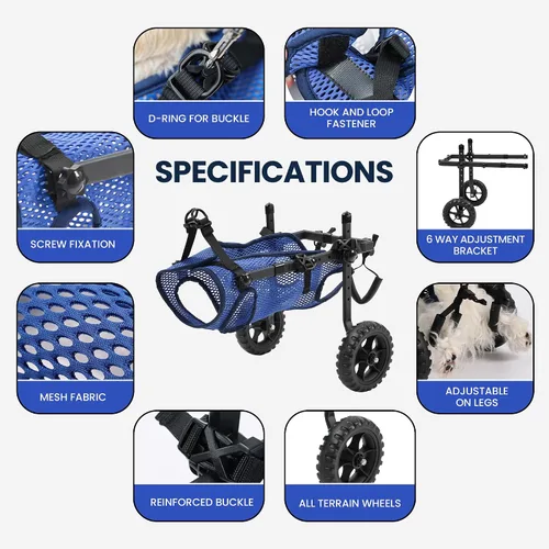 Miniatura 3 de Silla de ruedas para perros para patas traseras, carrito de silla de ruedas para perros, sillas de ruedas para perrito/gato con patas traseras