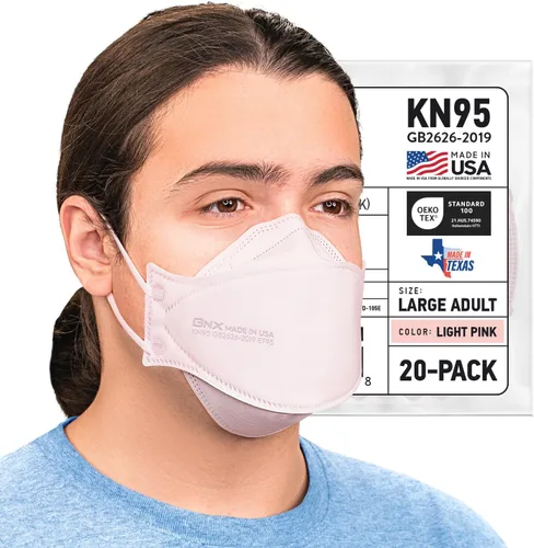 Miniatura 12 de BNX - Paquete de 20 mascarillas KN95, mascarilla desechable de partículas KN95 fabricada en Estados Unidos, estilo tri-fold cup/fish