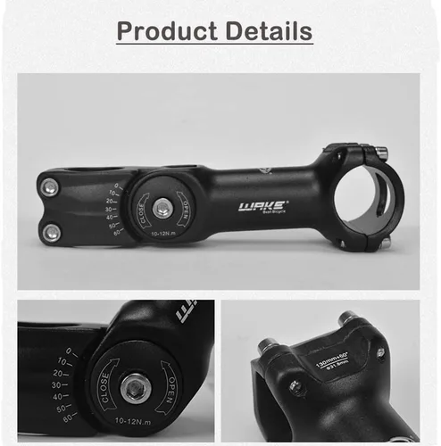 Miniatura 3 de CYSKY Vástago de bicicleta ajustable 31.8 25.4 3.543 in/4.331 in/5.118 in 0-60 grados ajustable MTB vástago de bicicleta elevador para bicicleta