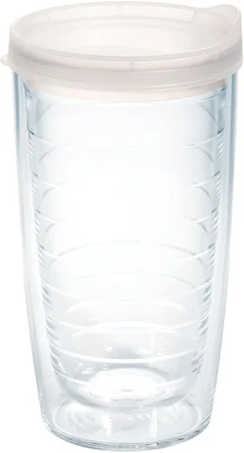 Taza de viaje Tervis de doble pared transparente y colorida con tapa fabricada en Estados Unidos, taza aislada mantiene las bebidas frías y Tapa