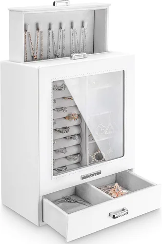 Homde - Organizador de joyas para niñas y mujeres joyero para collares anillos aretes regalo de joyería caja de almacenamiento de joyas serie patrón