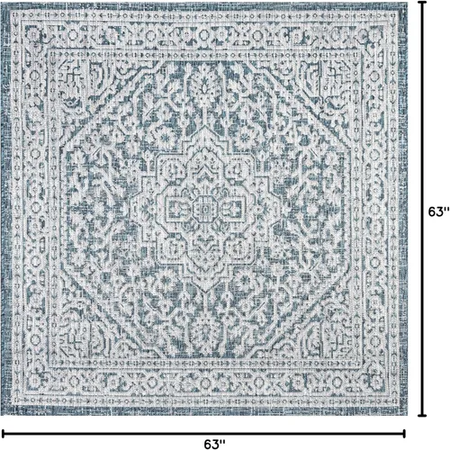 Miniatura 20 de Eyely BMS101D-28 - Alfombra de pasillo con textura de medallón de Santa Mónica Slesi, para interiores y exteriores, estilo costero, bohemio, Gris