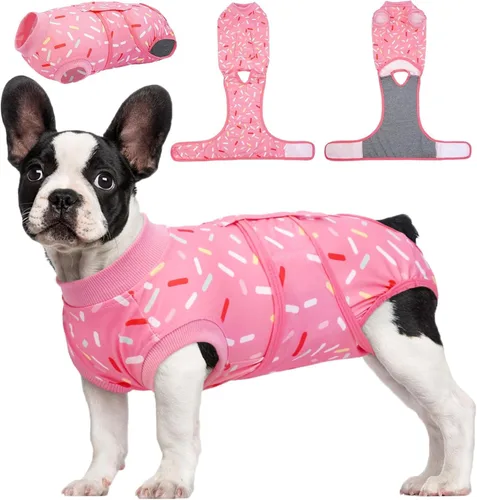 Miniatura 50 de Kuoser Traje de cirugía para perro, cómodo traje de recuperación para perros hembras para cirugía, mameluco protector posoperatorio, alternativa