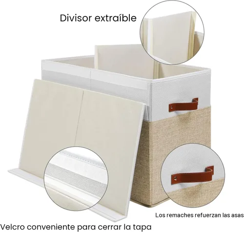 Miniatura 5 de Gowee Caja Grande de Almacenamiento de Juguetes con Tapa, Cofre Organizador Resistente para Guardar Juguetes con Divisores para Niños, Niñas, Beige