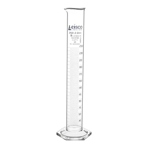 Miniatura 6 de EISCO Cilindro graduado, 67.6 fl oz - Tolerancia clase B ± 0.7 fl oz - Base hexagonal - Graduaciones azules - Borosilicato 3.3 Glass Labs