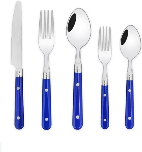 Juego de cubiertos ligeros de acero inoxidable de 5/20/30 piezas para uso diario, servicio de cubiertos para 1/4/6, cuchillo de carne, tenedor,