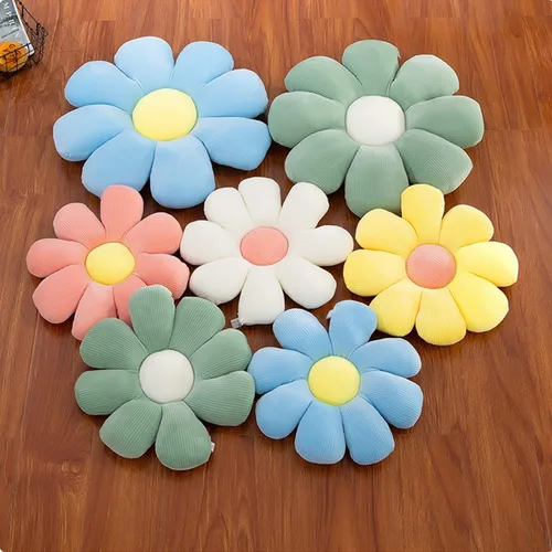 Miniatura 4 de Almohada de flores, almohada en forma de flor, almohada de suelo, cojín de asiento suave para decoración de habitación, almohada de felpa para Verde