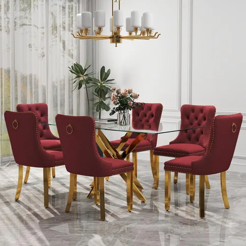 Miniatura 49 de Juego de comedor de 3 piezas con superficie de vidrio transparente, juego de comedor cuadrado minimalista moderno de 36'', juego de mesa de cocina