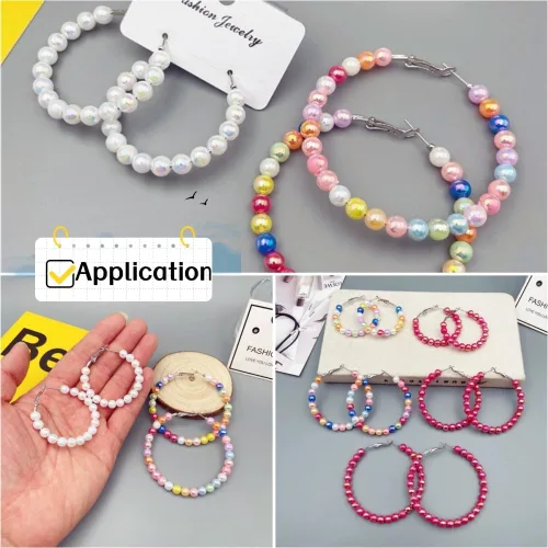 Miniatura 6 de 400 piezas cuentas de perla de 8mm AB cuentas de plástico brillantes y coloridas cuentas espaciadoras sueltas para hacer joyas, aretes, pulseras