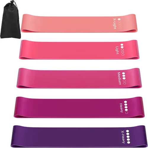 Miniatura 13 de Bandas de resistencia para entrenamiento, bandas de ejercicio de látex, bandas elásticas para ejercicio con guía de entrenamiento y bolsa