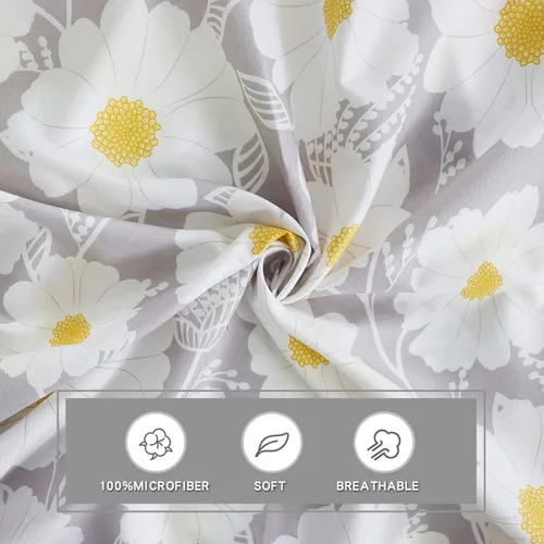 Miniatura 2 de Helthep Juego de funda de edredón floral tamaño Queen, juego de funda de edredón suave tamaño Queen, 3 piezas de fundas de edredón de tamaño Queen