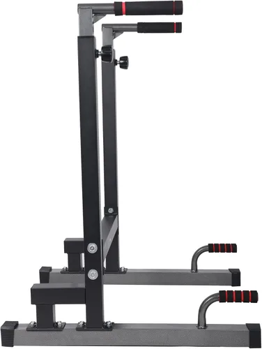 Miniatura 7 de Estación de inmersión de marco de acero BalanceFrom con altura ajustable, capacidad de peso de 500 libras – Equipo de gimnasio en casa para Negro