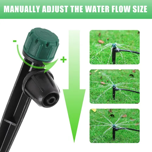 Miniatura 2 de Emisores de riego por goteo para tubo de goteo de 1/4 pulgadas, goteros de riego automático ajustables de 360 grados en estaca de flecha de 5.5