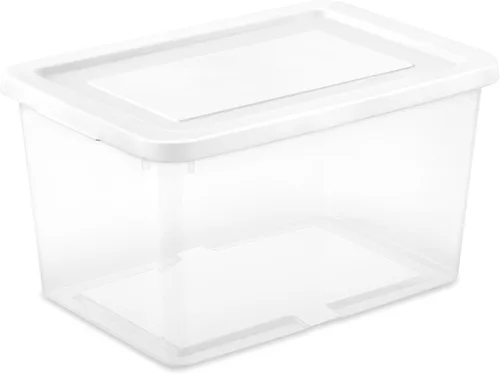 Miniatura 19 de Sterilite Paquete de 8 contenedores apilables con tapa, diseño de plástico transparente, 90 cuartos de galón