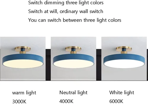 Miniatura 3 de Lámpara de techo de color de cúpula de 3 colores de luz variable instalación integrada cerca del techo, lámparas LED de montaje empotrado, luces