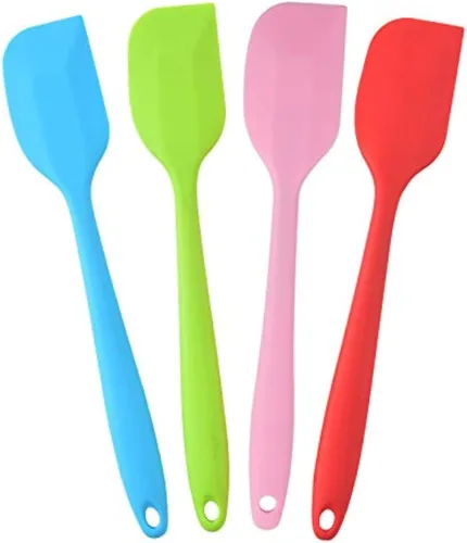 Juego de 4 espátulas de silicona resistentes al calor para cocinar utensilios de cocina antiadherentes, raspadores de goma flexible para hornear,