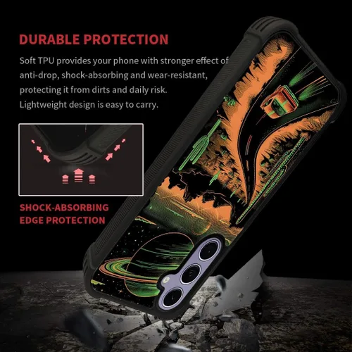 Miniatura 6 de CARLOCA Funda compatible con Samsung Galaxy A13 5G con patrón de camino del desierto naranja alienígena, antideslizante, cuatro esquinas, absorción