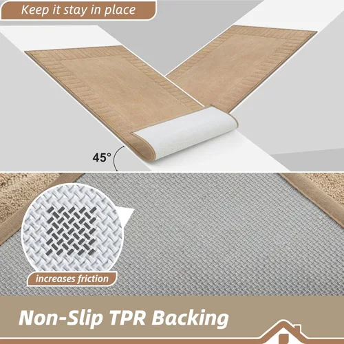 Miniatura 3 de BEQHAUSE Tapete para puerta antideslizante de perfil bajo para entrada, tapete para puerta delantera, tapetes para entrada resistentes a la Topo