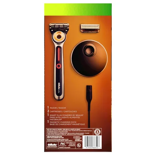 Miniatura 11 de Gillette GilletteLabs - Kit de afeitado térmico para hombres, 1 mango, 2 recambios de cuchillas de afeitar, 1 base de carga