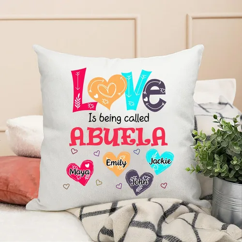 Miniatura 2 de Abuela - Almohada personalizada con corazón de amor, almohada personalizada para mamá, regalos para abuela, mamá de hija, nietos, día de la madre