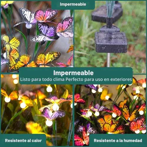 Miniatura 4 de TONULAX Luces Solares de Jardín - Luz de Mariposa Oscilante, Oscilando en el Viento, Luces Solares para Exteriores, Decoración de Jardín, Patio