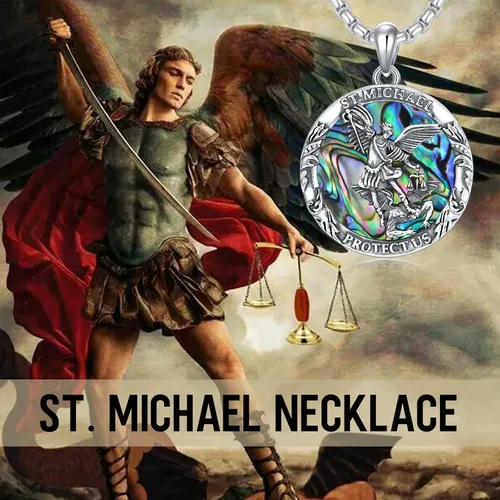 Miniatura 67 de CEKAMA - Collar de plata de ley 925 con dije de amuleto para hombres y mujeres, con cadena de 0.098 in, 22 pulgadas + 2 pulgadas