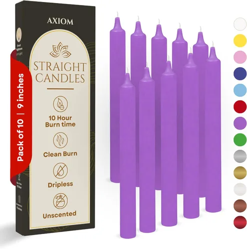 Miniatura 15 de Axiom Candles - Velas cónicas de 10 pulgadas sin goteo - Velas altas sin perfume y sin humo - 9 horas de combustión - Velas cónicas para el hogar