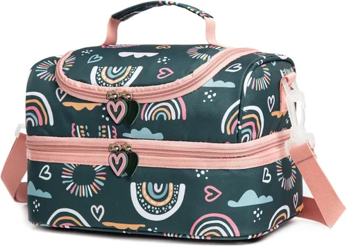 Miniatura 22 de Bolsas de Almuerzo Tote de Doble Compartimento para Niños, para Niños y Niñas, Loncheras para Niños Pequeños, Preescolar, Niños Pequeños, Jardín