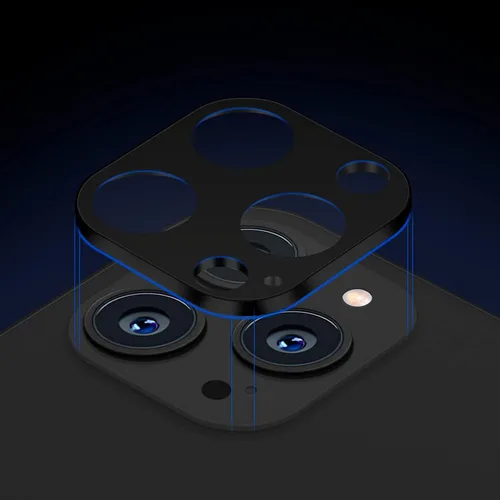 Miniatura 2 de SAHARA ZeroDamage ZD00049 - Protector de lente de cámara de vidrio flexible HD para iPhone 13 Pro y Pro Max (paquete de 2), color negro