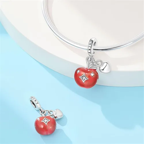 Miniatura 8 de PARCOM Charms S925 Sterling Silver Fits for Pandora Bracelets Cherry Blossom Dangle Beads Jewelry for Women
