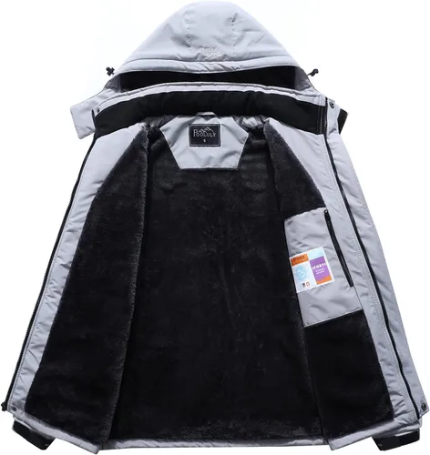 Miniatura 3 de Pooluly - Chaqueta impermeable de invierno, esquí, snowboard, para hombre, con capucha, rompevientos.