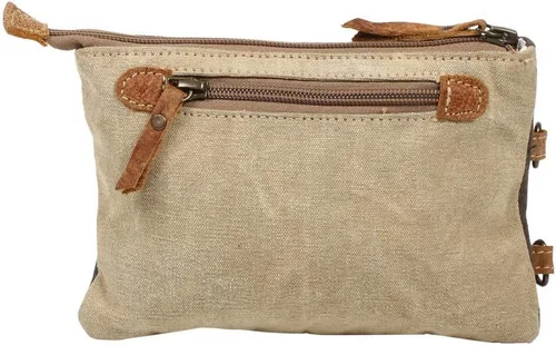Miniatura 4 de Myra Bag Bolsa de muñeca de lona reciclada de bolsillo de sello S-1223, Marrón
