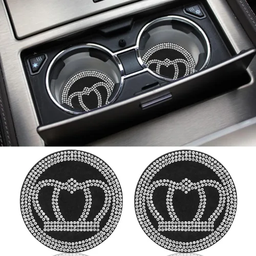 Miniatura 9 de 2 piezas de posavasos brillantes para portavasos de automóvil de 2.73 pulgadas, tapete antideslizante de silicona para portavasos de automóvil, AB