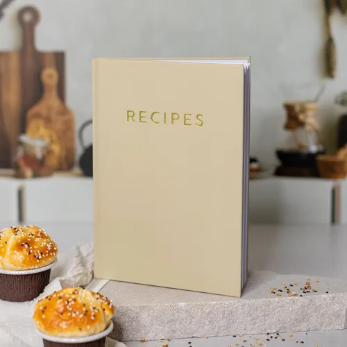 Miniatura 7 de Libro de recetas estético en blanco con cubierta impermeable, el cuaderno de recetas perfecto para escribir en tus propias recetas, hermoso libro