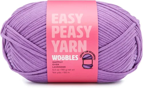 Miniatura 17 de Woobles Easy Peasy Hilo para Principiantes - Hilo de Ganchillo y Tejer - Mediano #4 Worsted - Mezcla de Algodón-Nailon Vamos a Ketchup Pronto